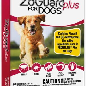 zoguard plus flea & tick prevention for large dogs – 45–88 lbs, 3 doses