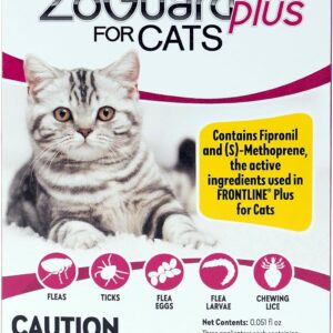 zoguard plus flea & tick prevention for small cats – 3 doses